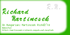 richard martincsek business card